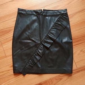 Faux Leather Skirt - Black XS